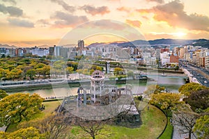 View of Hiroshima skyline with the atomic bomb dome