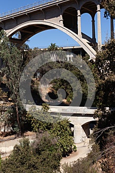 View of a historic arched bridge