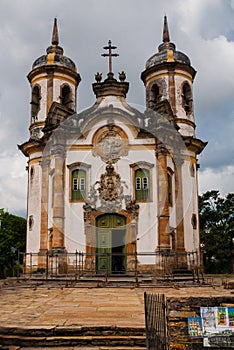 View of historic baroque church Igreja Sao Francisco de Assis, Ouro Preto, Minas Gerais, Brazil photo