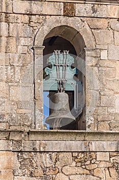 View of historic building in ruins, convent of St. Joao of Tarouca, detail of the bell on convent of cister photo