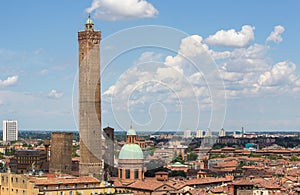 View on the historic center of Bologna, Italy