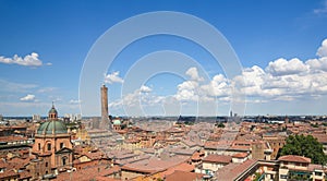 View on the historic center of Bologna, Italy