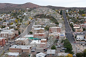 View of the historic center of a town in Arizona