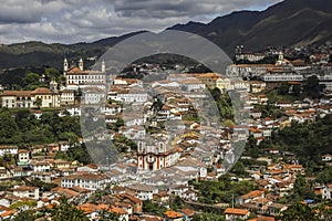 View of historic city Ouro Preto, UNESCO World Heritage Site, Minas Gerais, Brazil