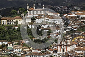 View of historic city Ouro Preto, UNESCO World Heritage Site, Minas Gerais, Brazil
