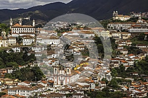 View of historic city Ouro Preto, UNESCO World Heritage Site, Minas Gerais, Brazil photo
