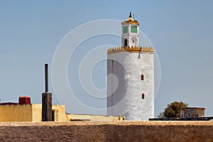 View of the historic Grande Mosque de Mazagan of El Jadida.