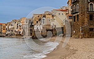 view of the historic seaside town of Cefaulu in northern Sicily