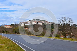 View of historic Stanjel town at Kras, Primorska, Slovenia photo