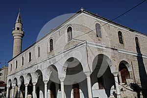 A view from the historical Alacati Pazaryeri Mosque in Cesme district of Izmir