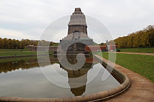View on a historical building with a watercourse and water reflection in dresden sachsen germany