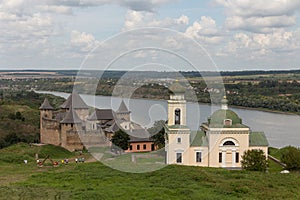 View of the historical Church of Olexander Nevsky in the city of Khotyn. Ukraine