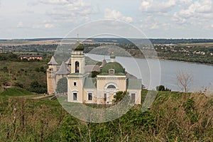 View of the historical Church of Olexander Nevsky in the city of Khotyn. Ukraine