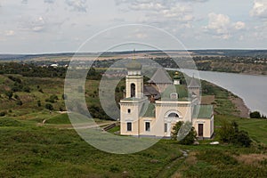 View of the historical Church of Olexander Nevsky in the city of Khotyn. Ukraine