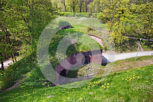 View of the historical fortifications on the Gradowa Mountain on a sunny day. Gdansk, Poland photo