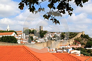 View of the historical fortress Obidos, Portugal photo
