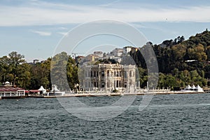 View of historical mansion by Bosphorus called Kucuk Su Kasri in Kandilli photo