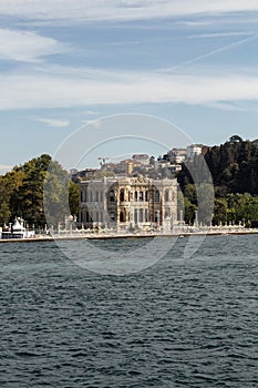 View of historical mansion by Bosphorus called Kucuk Su Kasri in Kandilli area of Asian side of Istanbul. photo