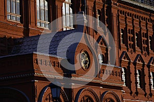 View of Historical Museum on the Red Square in Moscow.