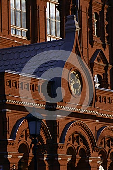 View of Historical Museum on the Red Square in Moscow.