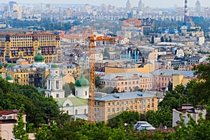 View of historical neighbourhood Podil in Kiev