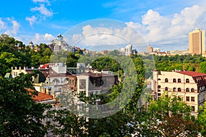 View of historical neighbourhood Podil in Kiev, Ukraine