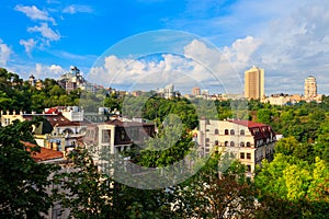 View of historical neighbourhood Podil in Kiev, Ukraine