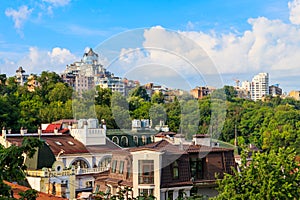 View of historical neighbourhood Podil in Kiev, Ukraine
