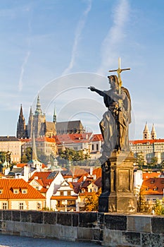 The view of the historical quarter Hradschin in Prague.