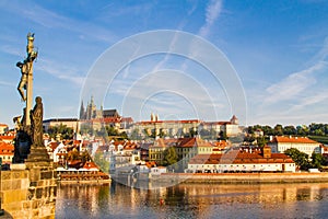 The view of the historical quarter Hradschin in Prague.