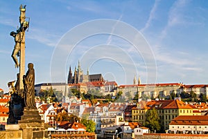 The view of the historical quarter Hradschin in Prague.