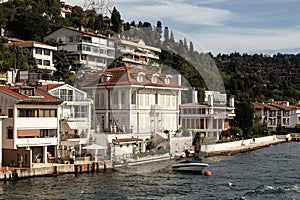 View of historical and traditional mansions by Bosphorus in Kandilli area of Asian side of Istanbul.