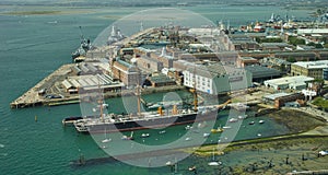 View of HMS Warrior Portsmouth Docks