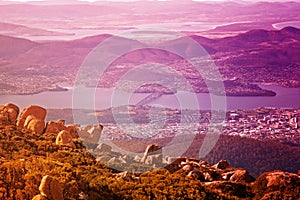 View of Hobart city, Mount Wellington