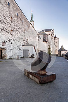 View of Hohensalzburg Fortress or Festung Hohensalzburg in Salzburg, Austria