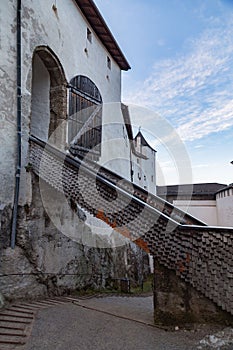 View of Hohensalzburg Fortress or Festung Hohensalzburg in Salzburg, Austria