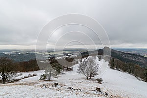 View on Hohenzollern Castle from Zeller Horn in winter times, Ge