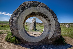 A view through the holed stone, Men-an-Tol, Cornwall