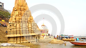 View of the holy city of Varanasi from the ghats.