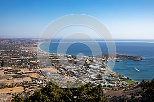 View from holy monastery of panagia tsambika, Rhodos island, Greece