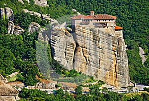 View of the Holy Monastery of Rousanou-St. Barbara. Meteora, Greece