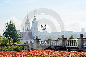View of Holy Voskresenskaya church with Uspenskaya mountain, Vitebsk photo