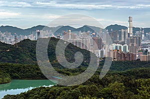 View of the Hong Kong skyline as seen from Kam Shan, Kowloon