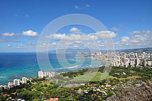 View on Honolulu from Diamond Head Crater - Oahu