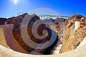 View of Hoover Dam and infrastructure photo