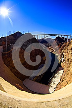 View of Hoover Dam and infrastructure photo