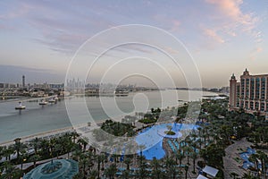 View from a hotel room of Atlantis Dubai