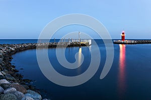 Hou lighthouse at the blue hour in Denmark