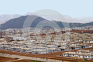 View of the house of typical North Korea village