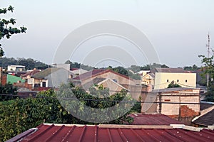 A view of the houses captured from a height of 10 meters.